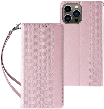 Hurtel Piniginis dėklas iPhone 14 Pro Max su dirželiu – rožinis