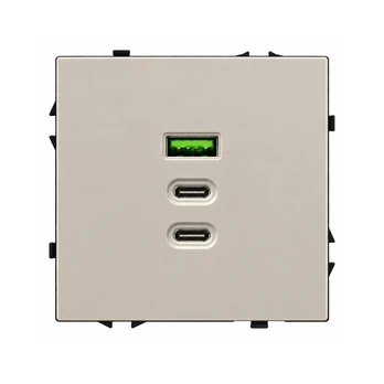 Greito krovimo USB rozetė su A+C+C jungtimis Feelspot FSACC65CA, 65 W, kašmyro