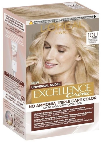Plaukų dažai L'Oreal Excellence Creme Universal Nudes, Extra Light Blonde, 10U, 192 ml