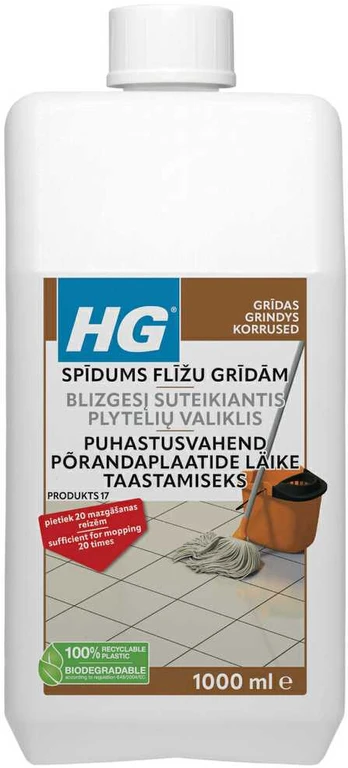Grindų plytelių blizginimo priemonė HG 1L