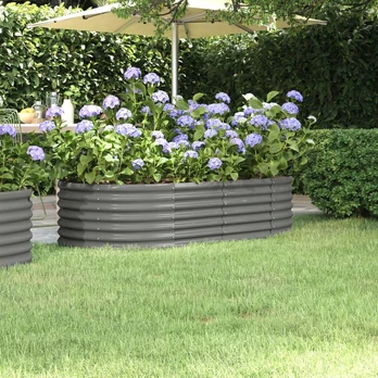 Sodo lovelis, pilkas, 152x80x36cm, plienas