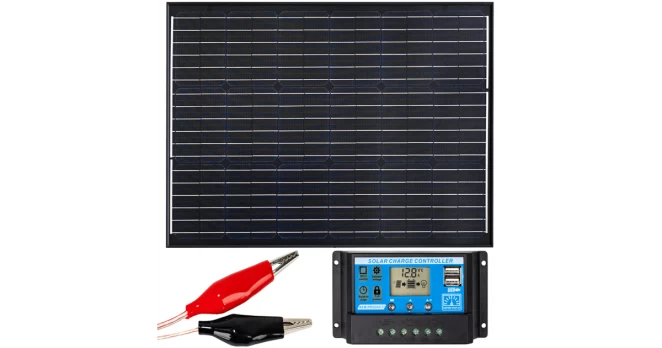 Saulės Baterija Su Įtampos Reguliatoriumi 50W 12V