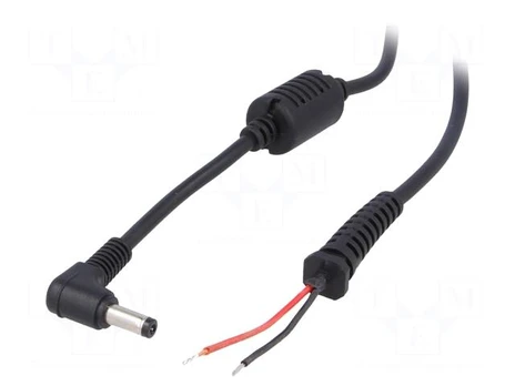 Cable | wires,DC 4,8/1,7 plug | straight | 0.5mm2 | black | 1.2m