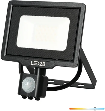 20W LED prožektorius su judesio davikliu MHC, juodas, 6500K, IP65