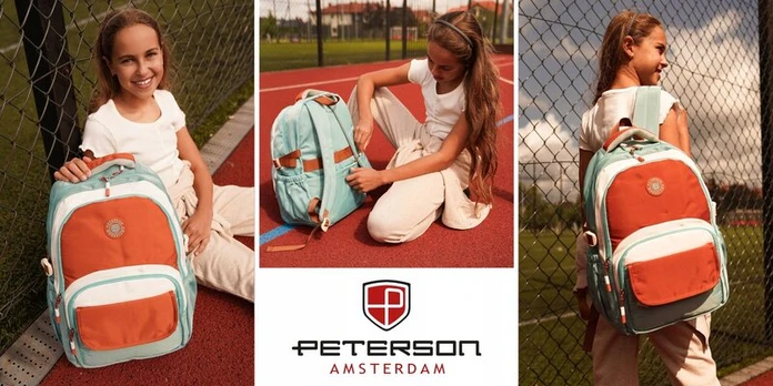 Peterson mokyklinė kuprinė mergaitei, didelė, talpi