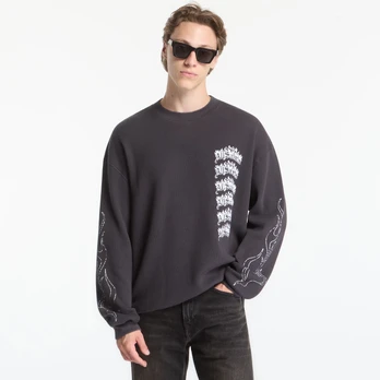 AllSaints Incendo Ls Crew Washed Black - Dydis L (M004PF WASHED BLACK Džemperiai)