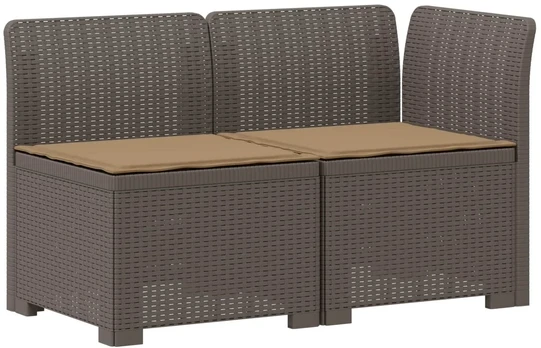 2-Vietis Sodo Sofas su Pagalvėlėmis, Atrodo kaip Ratano PP