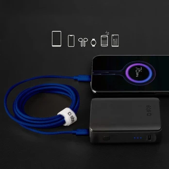 SBS Fabric cable with USB-C USB-C 1.5m 60W Mėlyna