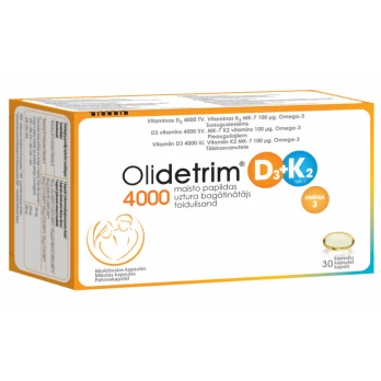Olidetrim 4000 D3+K2 Omega-3, minkštosios kapsulės, 30 vnt.