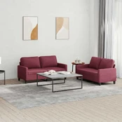 Sofa Sofos komplektas su pagalvėlėmis, 2 dalių, vyno, audinys kaina