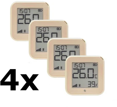 Bundle 4x Shelly H&T Gen.3 Temperatur- & Luftfeuchtigkeitssensor - Temperatur und Luftfeuchtigkeitssensor mit WLAN und Bluetooth - in der Farbe "Moch