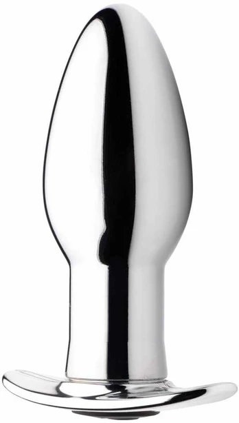 XR Brands Chrome Blast Small Metal Plug Rechargeable Vibrating Remote