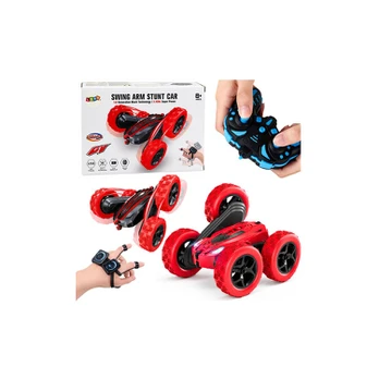 Lean Toys 360° Gesture Remote Controlled RC Stunt Car Raudona
