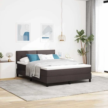 Box Spring lova su čiužiniu Tamsiai ruda 140x200 cm Audinys