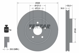 TEXTAR 92184505 Brake Disc kaina