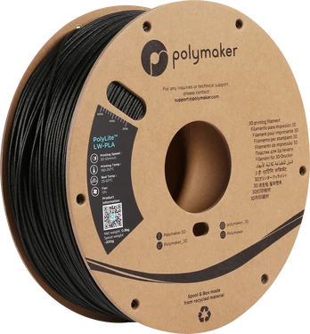 3D plastikas Polymaker PolyLite LW-PLA 1.75mm 0.8kg - Juodas