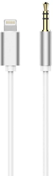 Oem Adapteris HF/audio for iPhone Lightning 8-pin + Jack 3,5mm baltas cable (male)