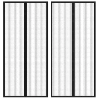 Tinkleliai nuo vabzdžių durims, 2vnt., juodi, 210x90cm
