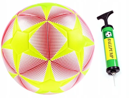 Futbolo kamuolys vaikams, raudonas geltonas, mokyklinis, patvarus + pompa