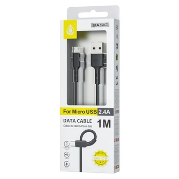 Laidas OnePlus USB-micro USB 1m 2.4A juodas