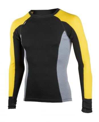 Merino Wool Top 4465+ 100% merino wool, black/yellow L, Dimex