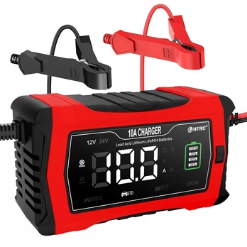 Išmanusis akumuliatoriaus įkroviklis Auto 10a Lifepo4 Lcd 12v 24v