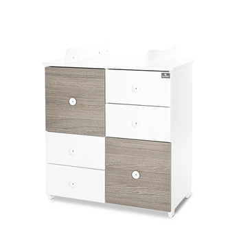 Komoda Lorelli Cupboard New, 2 box, baltos/kavos spalvos