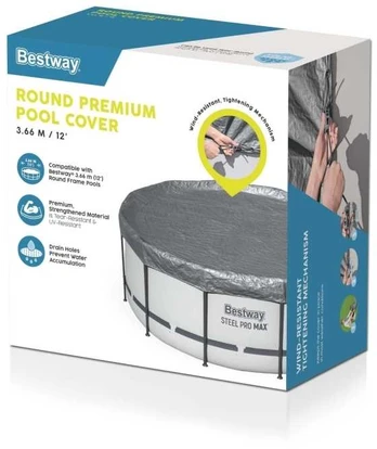 Bestway overdækning 366 cm Premium Rund Poolcover