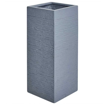 Beliani Doniczka 26 x 26 x 60 cm pilka DION