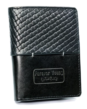 Czarny portfel męski sk&oacute;rzany - Forever Young&reg;