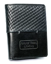 Czarny portfel męski skórzany - Forever Young® kaina