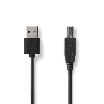 Nedis USB kabelis Nedis CCGL60101BK20 USB kabelis USB 2.0 2m USB A USB B Juodas