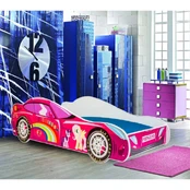Lova su čiužiniu CAR PINK 160x80 kaina