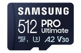 Atm.kort. SAMSUNG PRO Ultimate 512 GB, microSDXC Memory Card, Flash memory class U3, V30 kaina