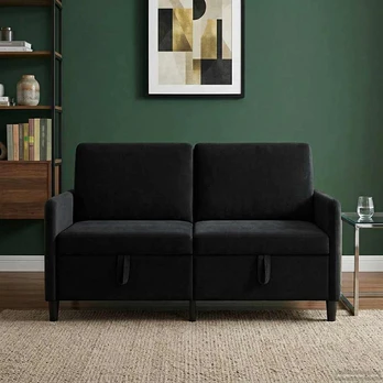 Sofa su saugojimo vieta Juoda 152 x 78 x 87 cm Poliesteris