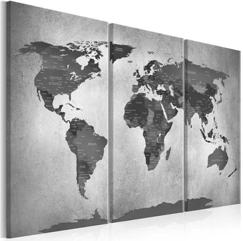 Artgeist Paveikslas - Map on Concrete (3 Parts)