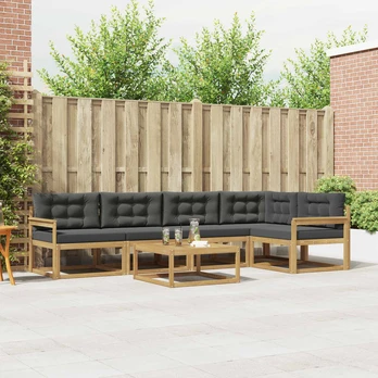 Lauko sofos komplektas 6 pcs Balta ir antracito 79 x 79 x 37 cm