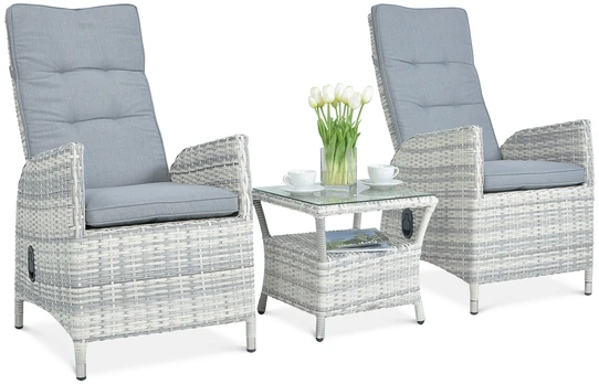 Lauko baldų komplektas MALTA DUO, White Grey