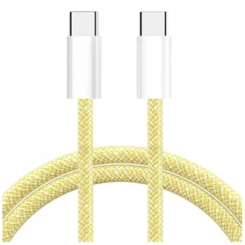 Co2 kabelis USB C - USB C 1 m geltonas