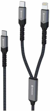 Swissten Textile 2in1 USB-C / Lighting Cable 100W 1.5m