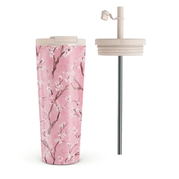 Sakura - Travel Mug, 700 ml / Flap & Straw Set