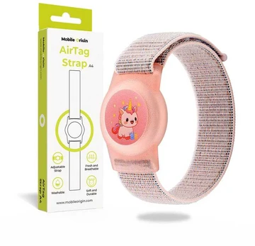 Dėklas Mobile Origin AirTag Strap, pink unicorn