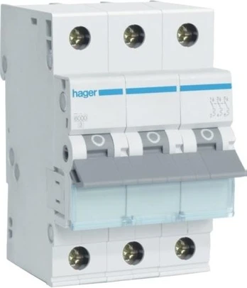 Hager miniatiūrinis grandinės pertraukiklis 3P B 32A 6kA AC MBN332E