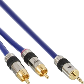 Kabelis InLine lizdas 3,5 mm – RCA (Cinch) x2 2m mėlyna (89939P)