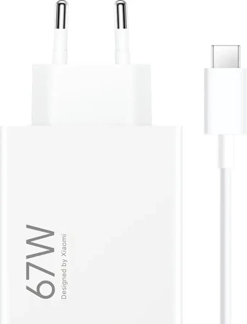 Xiaomi MDY-12-EH USB-A 67W Travel Charger + Data Cable USB-C 6.2A Baltas