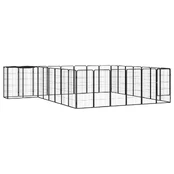 Šunų aptvaras, 30 segmentų, juodas, 50x100cm, plienas kaina