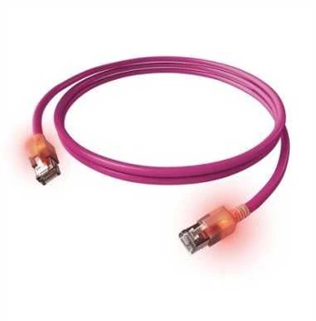 „EasyLan S/FTP DualBoot“ LED patch kabelis Cat.6A, RJ45 / RJ45, LSOH, violetinis, 3 m
