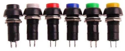PBS-11B mygtukas – 250V 3A – monostabilus – apvalus – žalias