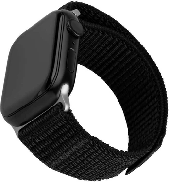 Fixed älykellon nailonranneke, Apple Watch Ultra 49 mm, musta