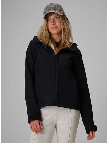 Moteriška vėjui atspari softshell striukė 4F, juoda